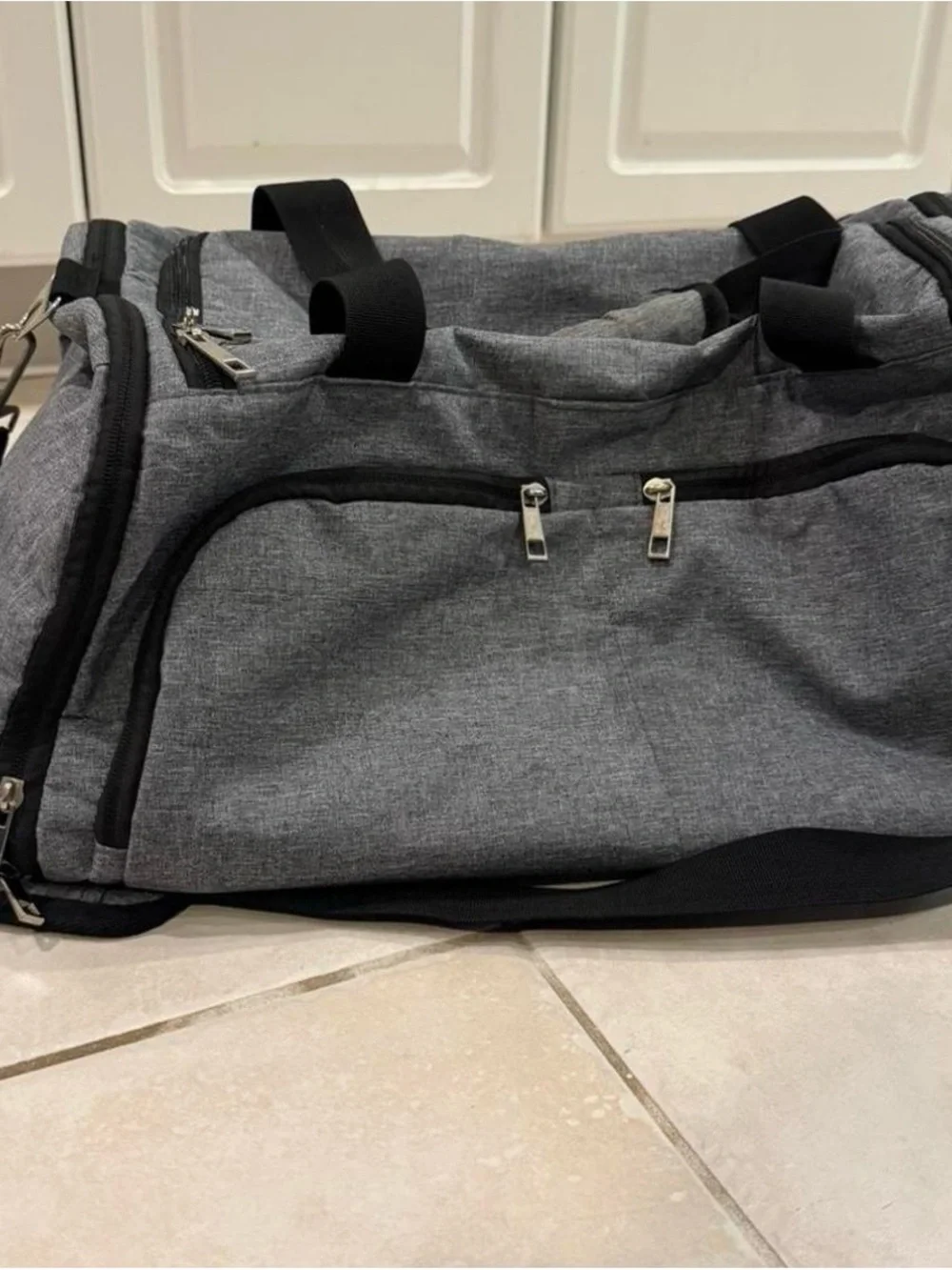 Grey Men's Travel Duffel Bag